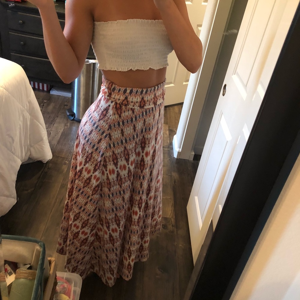 Pattern maxi skirt